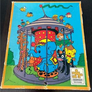 Vintage Karman Tra-Pussel Swedish Kids Puzzle. Bamse Rune Andreasson 1970s